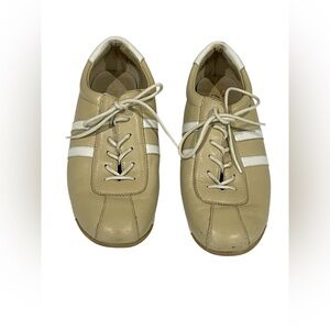 Anne Klein AK2 Women Tan Leather Lace Up Loafer Sneaker Driving Shoes SZ 7‎